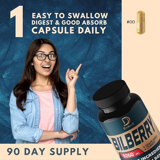 10in1 Bilberry Extract for Eyes Supplement 9260mg 3 Month 90 Capsules