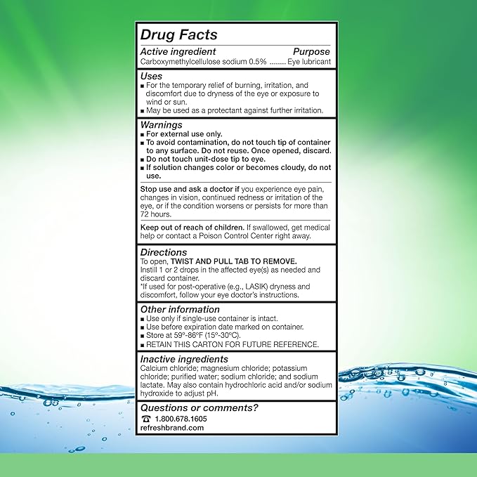 Refresh Plus Lubricant Eye Drops Preservative-Free 0.01 fl (0.4 mL), 70 Single-Use
