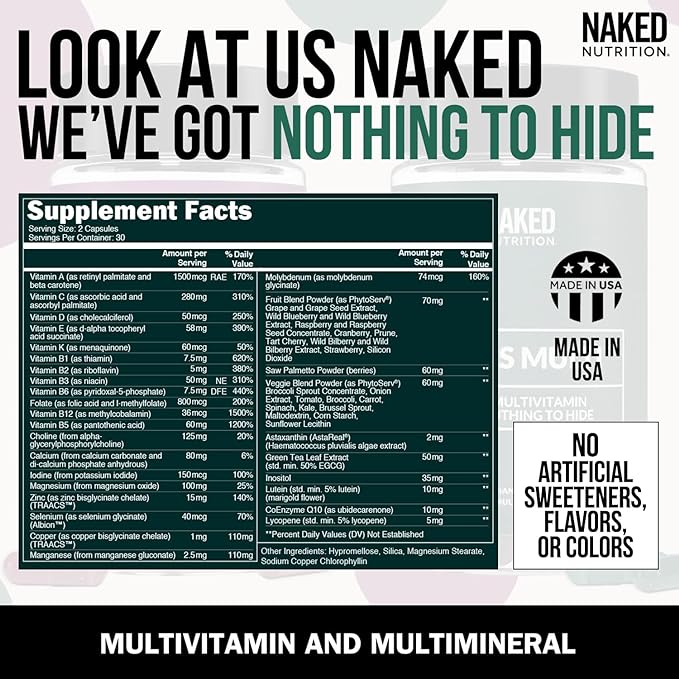 NAKED Men’s Multi – Daily Multivitamin 60 Capsules