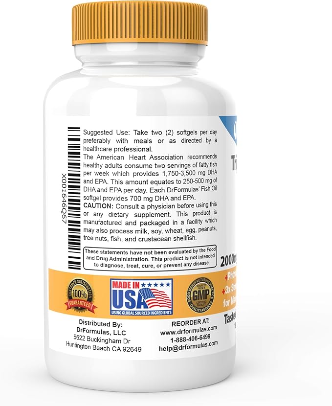 DrFormulas 2000mg Triple Strength Omega 3 180 Burpless
