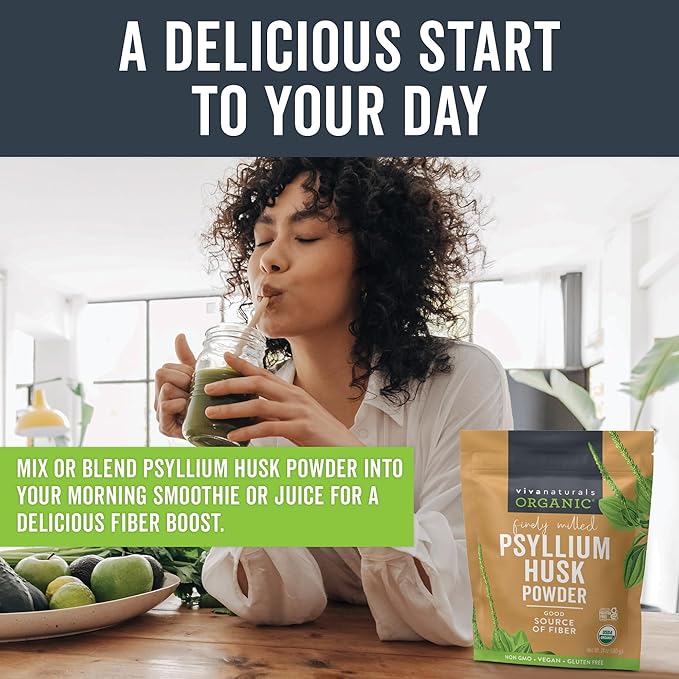 Viva Naturals Organic Psyllium Husk Powder, 24 oz