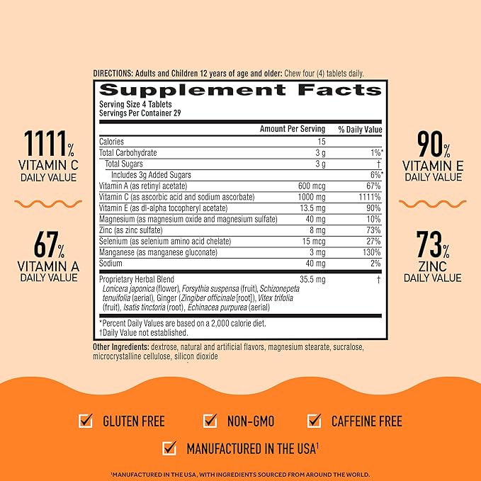 Airborne 1000mg Vitamin C Chewable Tablets (116 count