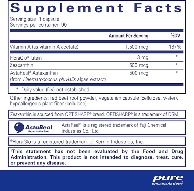 Pure Encapsulations Vitamin A + Carotenoids 90 Capsules