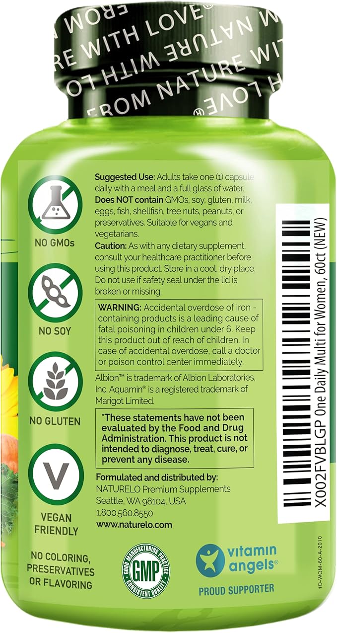 NATURELO One Daily Multivitamin for Women 60 Capsules 2 Month