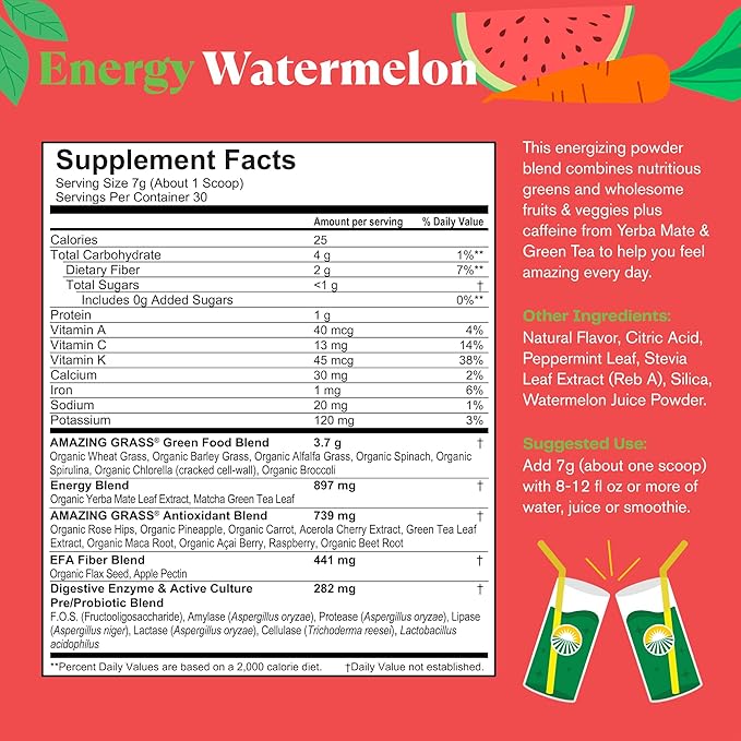 Amazing Grass Greens Superfood Energy: Greens 30 Servings