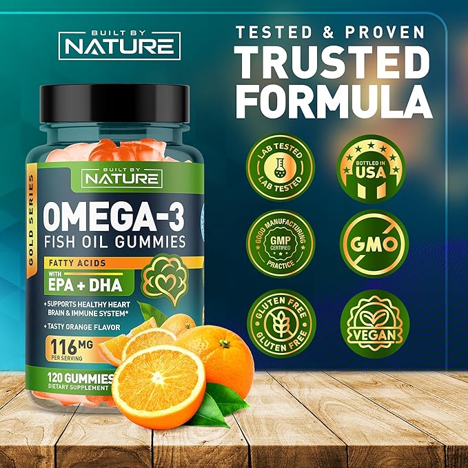 Omega 3 Fish Oil Gummies 3 Fish 120 Gummies, 60 Day