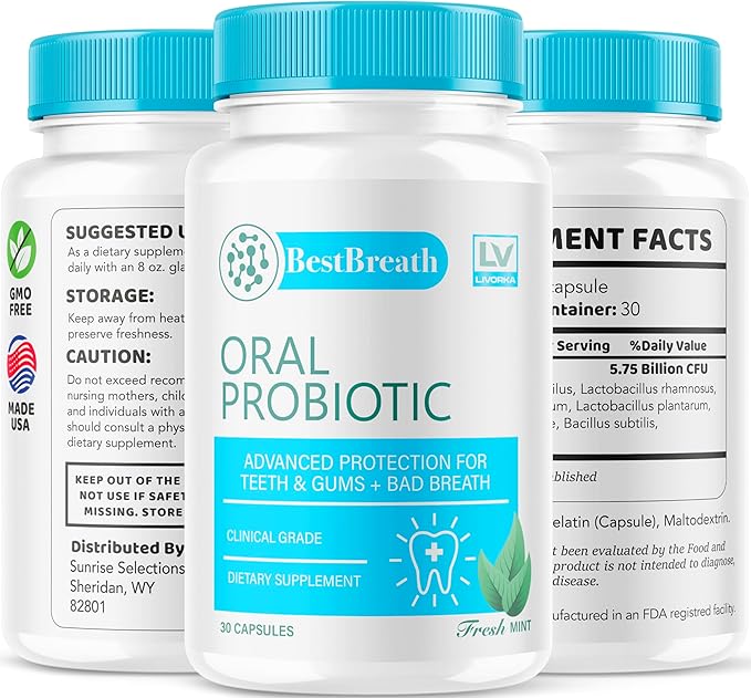 2 Pack - Best Breath - Best Breath Oral Probiotic, Best Breath Probiotic, Best Breath Pills, BestBreath, Best Breathe 60 Capsules For 2 Months, Best Breath Oral Probiotics For Mounth Bad Breath.
