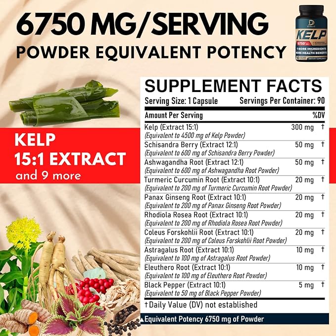 10in1 Kelp Supplement 3 Months 6750mg 90 Vegan