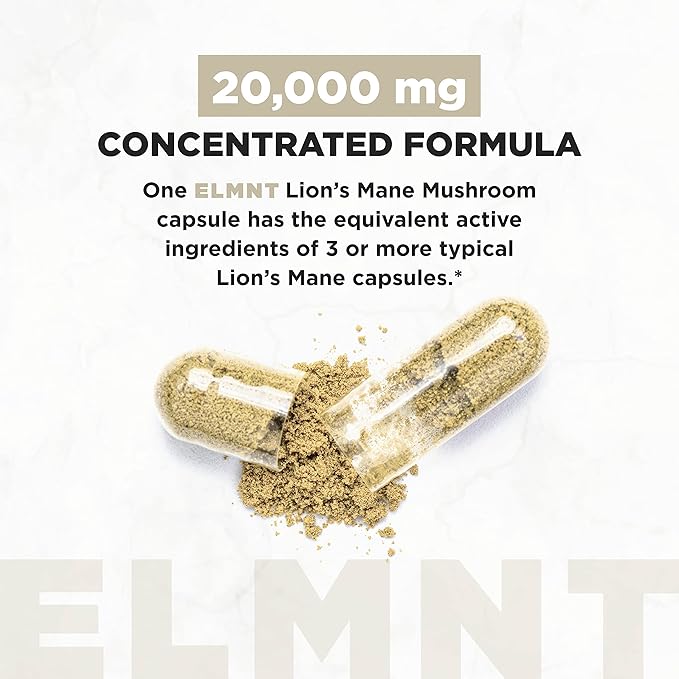 20,000mg 16x Strength Lions Mane Supplement 50% Polysaccharides