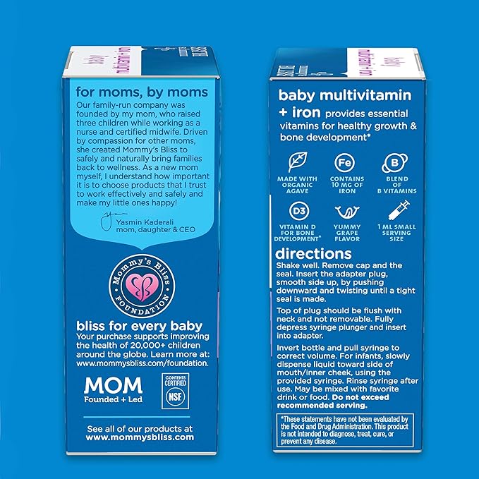 Mommy's Bliss Baby Multivitamin + Iron, 2 Months+, 30 ml,