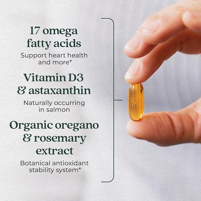 New Chapter Wholemega Fish Oil Supplement Omega-3 + D3 + 180 ct, 1000mg Softgels