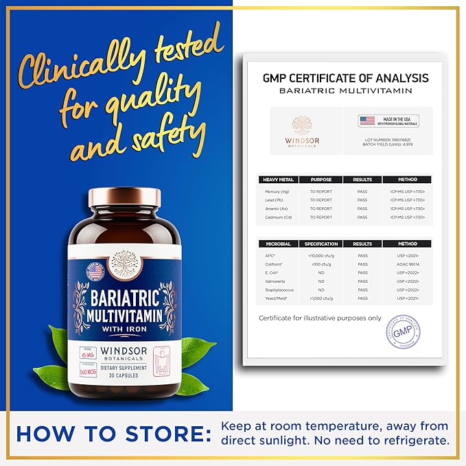 Bariatric Multivitamin with Iron 45mg Iron 30 Caps