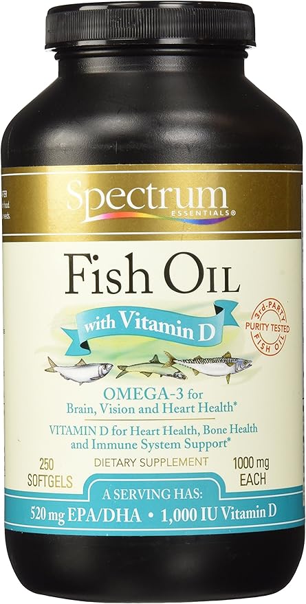 Spectrum Essentials Softgels, Fish Oil 1000 mg, 250 Count
