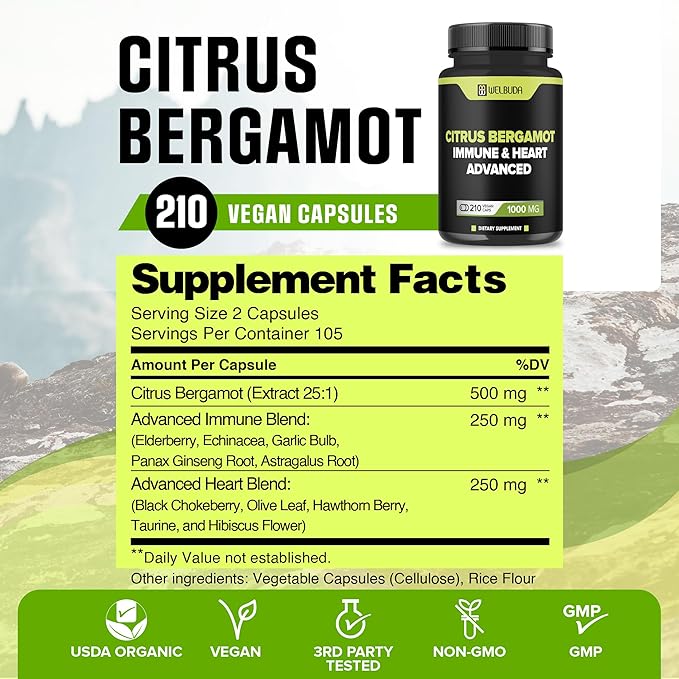 210 Capsules - Citrus Bergamot Extract 25:1 with