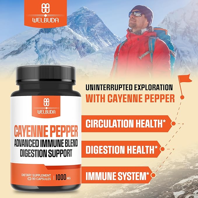 1000mg Cayenne Pepper Capsules with Elderberry, 90 Veggie