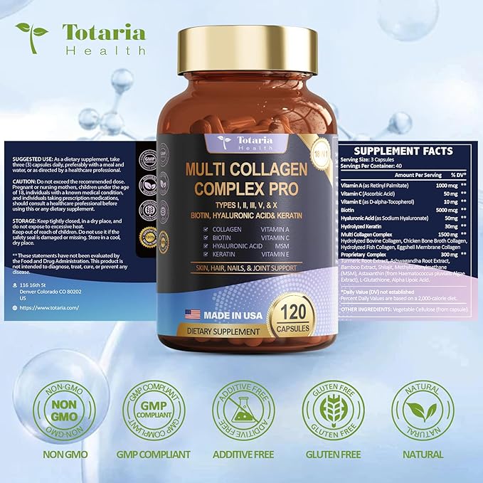 18-in-1 Collagen Pro with Hyaluronic Aicd, 120 Caps
