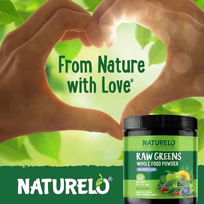 NATURELO Raw Greens Superfood Powder 480 Grams