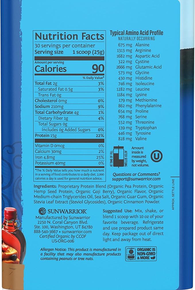 Vegan Organic Protein Powder Plant-based 30 Servings