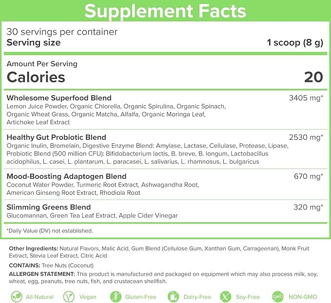SkinnyFit Mango Splash Skinny Greens, Green 30 Servings