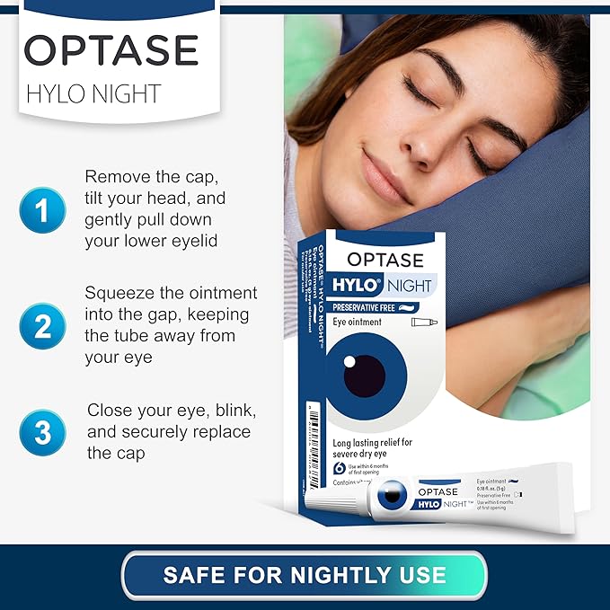 Optase HYLO Night Eye Ointment .18 oz
