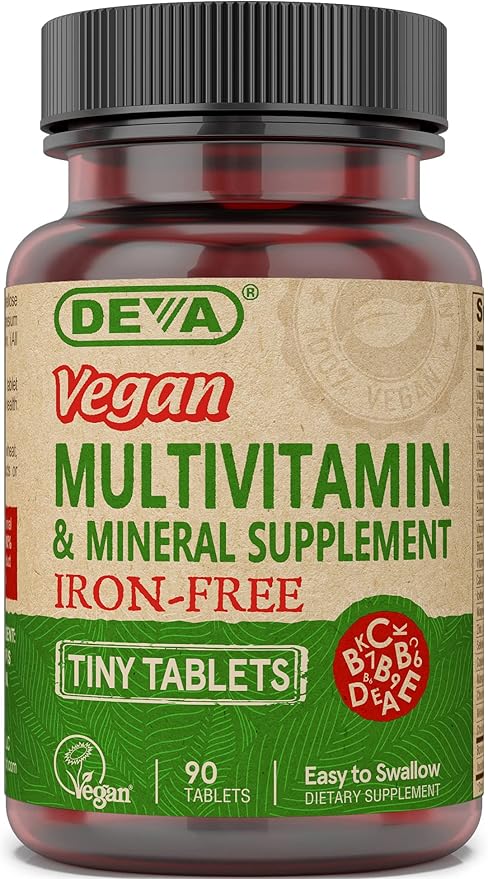 DEVA Tiny Tablets Vegan Multivitamins B12, Vitamin 90 Tablets