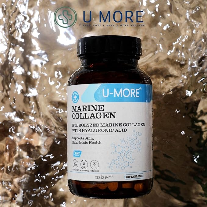 U-MORE Hydrolyzed Marine Collagen (Peptide) Supplement 60 Tablets
