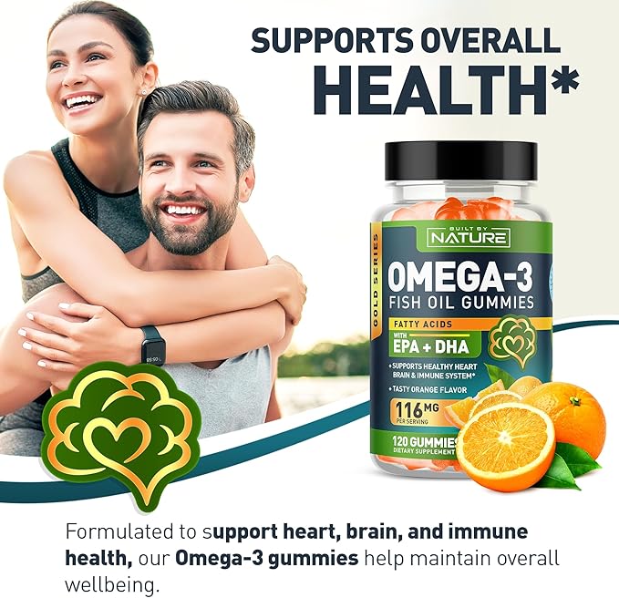 Omega 3 Fish Oil Gummies 3 Fish 120 Gummies, 60 Day