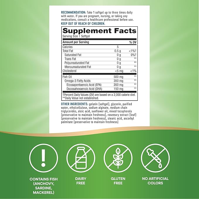 Nature's Way Super Fisol Premium Fish 70% EPA/DHA, 180 Softgels