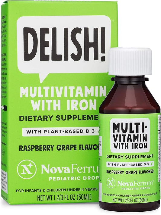 NovaFerrum Delish | Vegan Multivitamin D-3 | 1.69 Fl (50 mL)