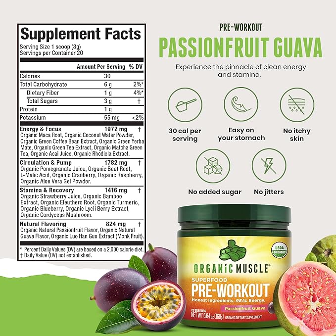 Organic Muscle Clean Pre Workout Powder