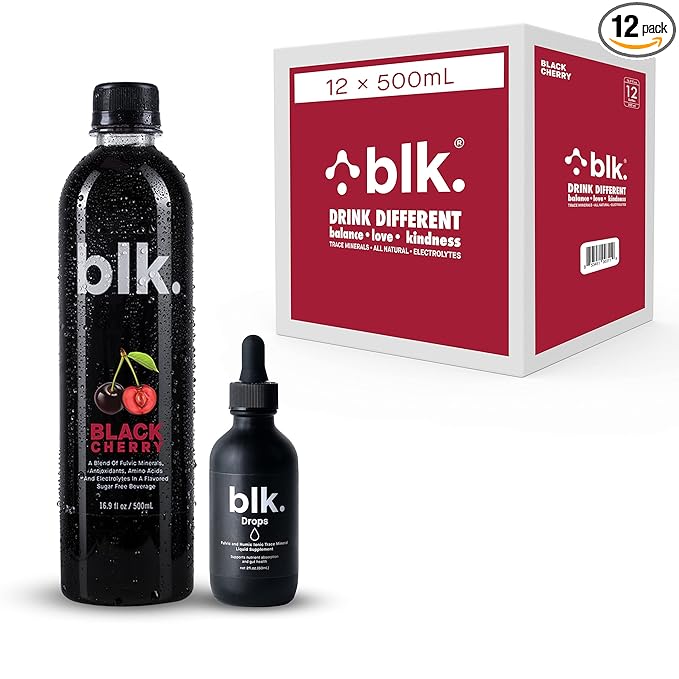 12ct Black Cherry 16.9oz and 1ct Concentrated blk. Drops and Bioavailable Fulvic & Humic Acid Over 77 Trace Minerals Helps Repair & Restore Cells & Essential Minerals in Your Body