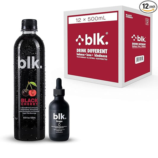 12ct Black Cherry 16.9oz and 1ct Concentrated blk. Drops and Bioavailable Fulvic & Humic Acid Over 77 Trace Minerals Helps Repair & Restore Cells & Essential Minerals in Your Body