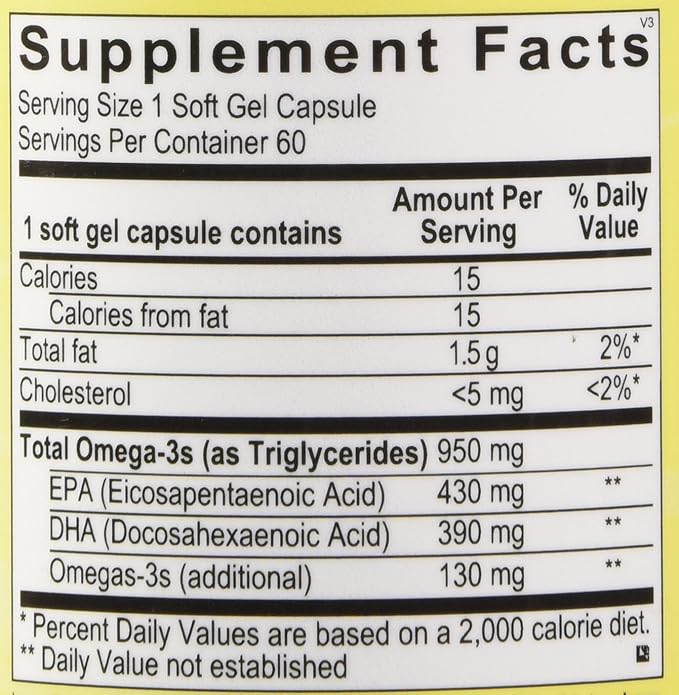 Ortho Molecular Products Orthomega Fish Oil 950mg 60 60 Capsules