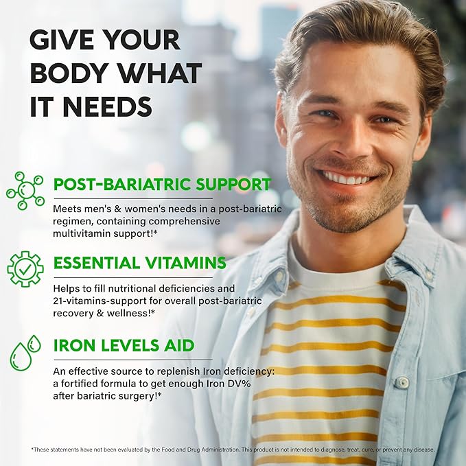 Bariatric Multivitamin - 45 mg Iron 21 Essential 90 Capsules