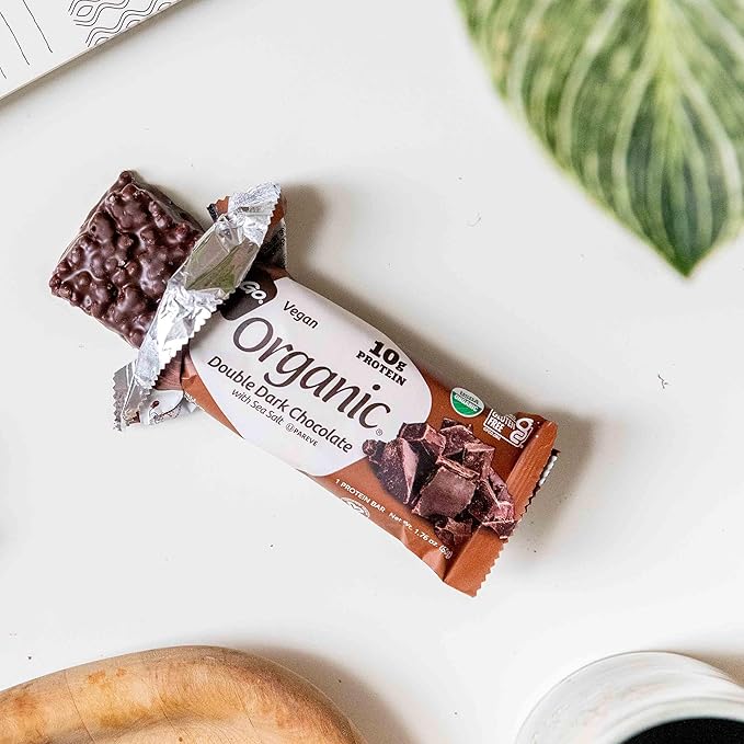 Nugo Organic Double Dark Chocolate, 10g Vegan Protein, Gluten Free, 24 count