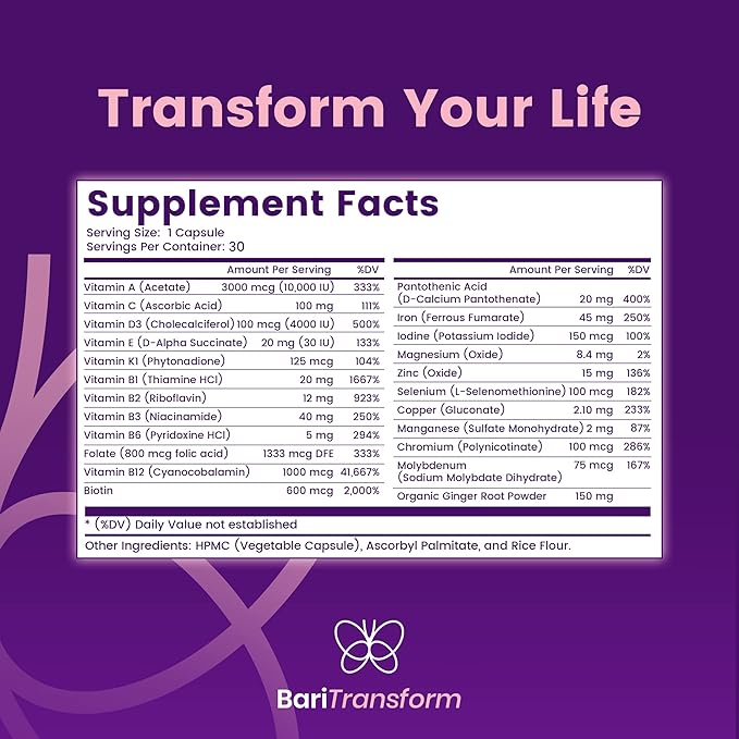 Bariatric Multivitamin with Iron Capsule – 30 Ct