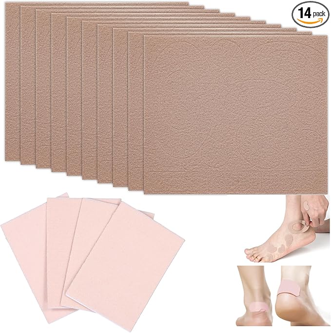 14PCS Moleskin Adhesive Pads for Feet 2 Sizes