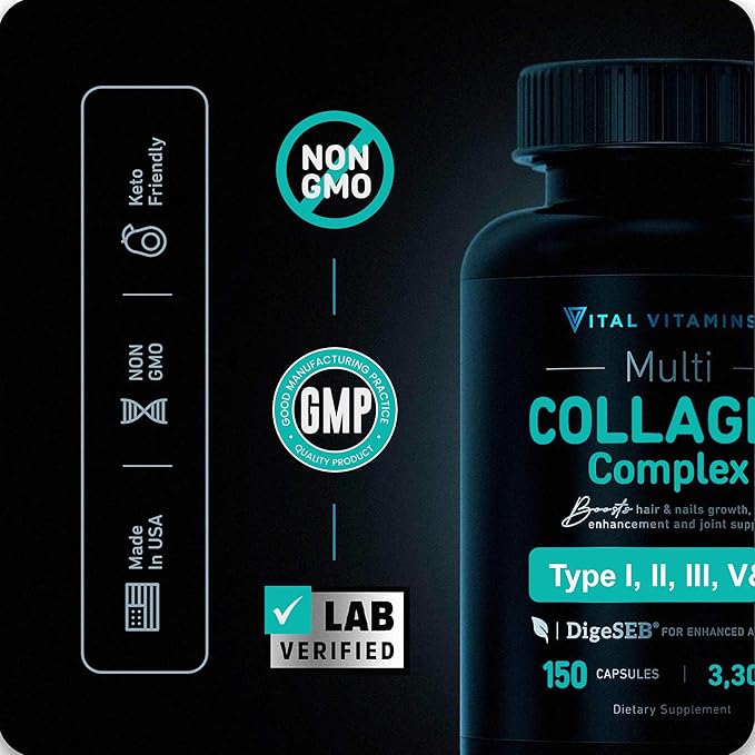 Vital Vitamins Collagen for Women & (2 Pack) 300 Capsules