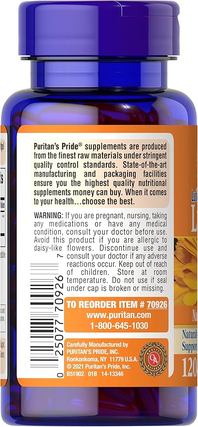 Puritan's Pride Lutein 40mg With Zeaxanthin, 120 Count 1)