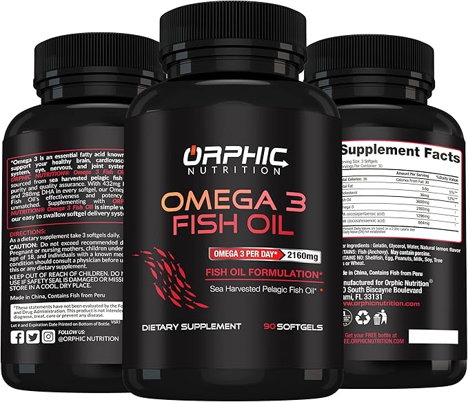 Burpless OMEGA 3 Fish Oil Supplement 90 Softgal 3600mg -