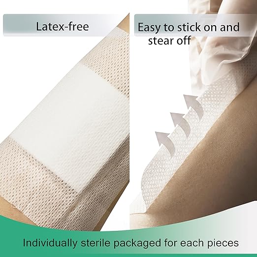 2.3X2.7 Inches Sterile Adhesive Island Wound Pads,100 Individually QICHUANG(2.3X2.7INCHES-C100)