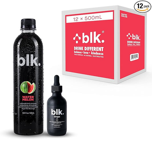 12ct Watermelon 16.9oz and 1ct Concentrated blk. Drops ph8+ and Bioavailable Fulvic & Humic Acid Over 77 Trace Minerals Helps Repair & Restore Cells & Essential Minerals in Your Body