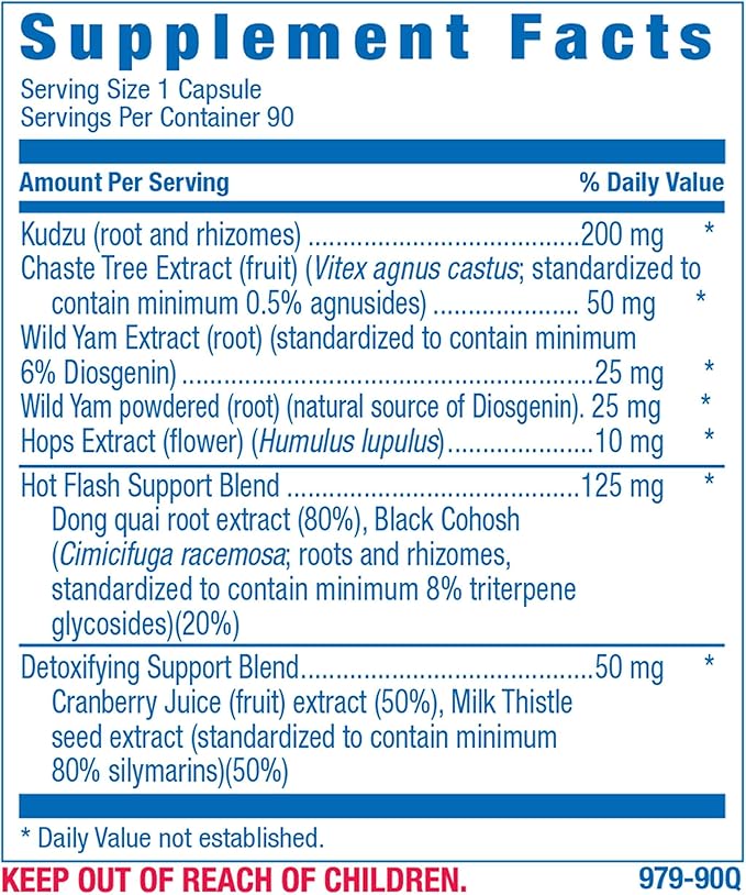 Menopause Support Supplements for Women 90 Vegetarian