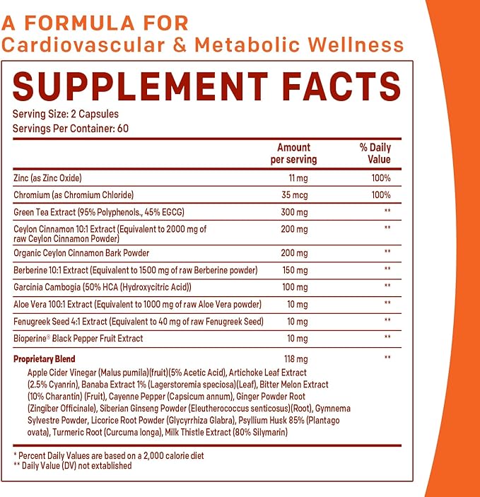 21-in-1 Berberine Supplement with Ceylon Cinnamon 1500 mg 5X for 5279 mg (120 ct)