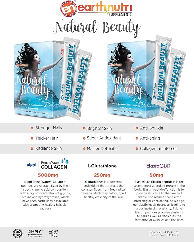 EarthNutri Natural Beauty Marine Collagen Peptides (30 Stick