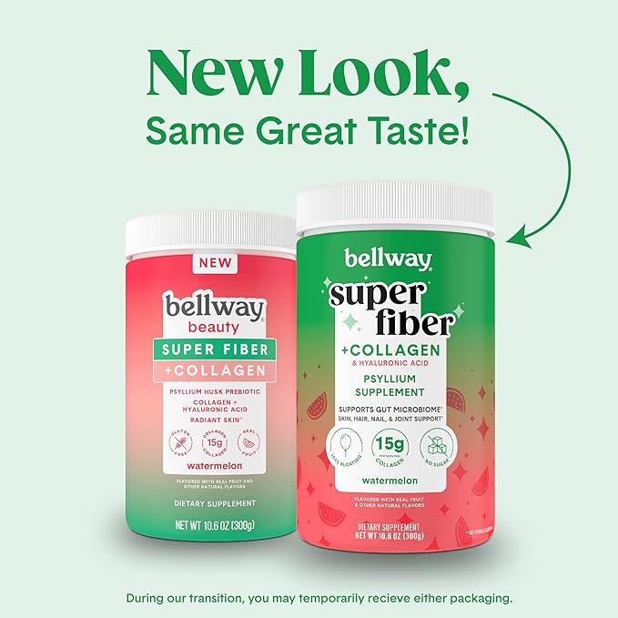 Bellway Super Fiber Powder + Collagen (2 Pack), (21.2 oz)