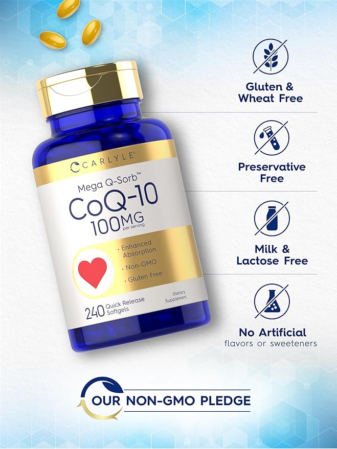 Carlyle CoQ10 100mg 240 Softgels Q-10 |