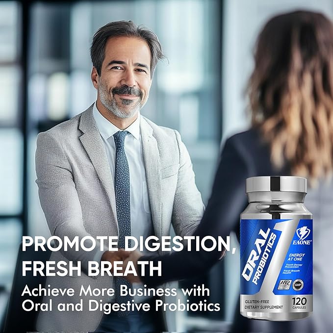 120 Capsules Oral Probiotics, Enhanced Super Digestive Enzymes & Probiotics-Oral Gut Dual Support-8 Strains 22 Billion CFUs-Bad Breath Treatment for Adults -Probiotics for Women and Men