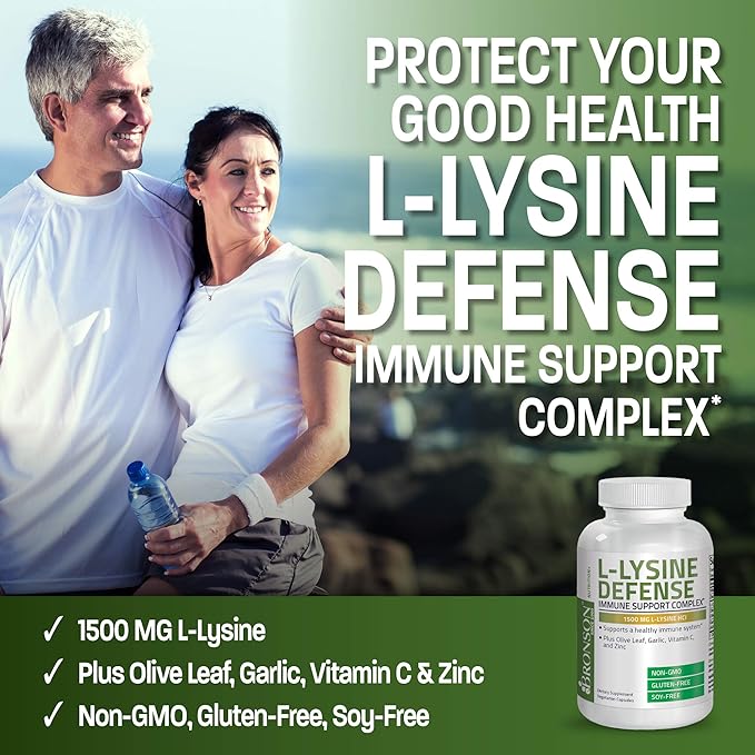 Bronson L-Lysine Defense Immune Support Complex 1500 MG 90 Vegetarian