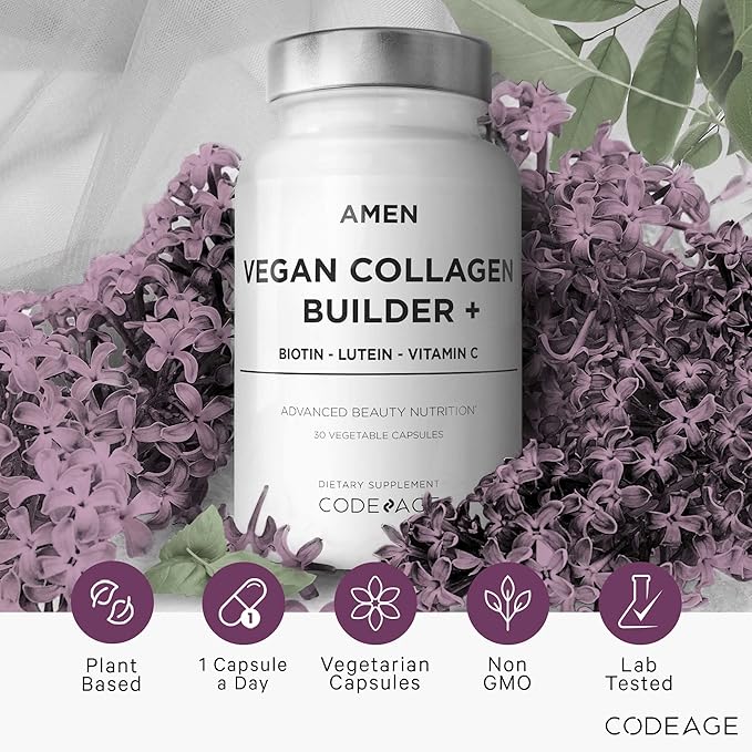 Amen Plant-Based Vegan Collagen Builder Supplement 30 Capsules